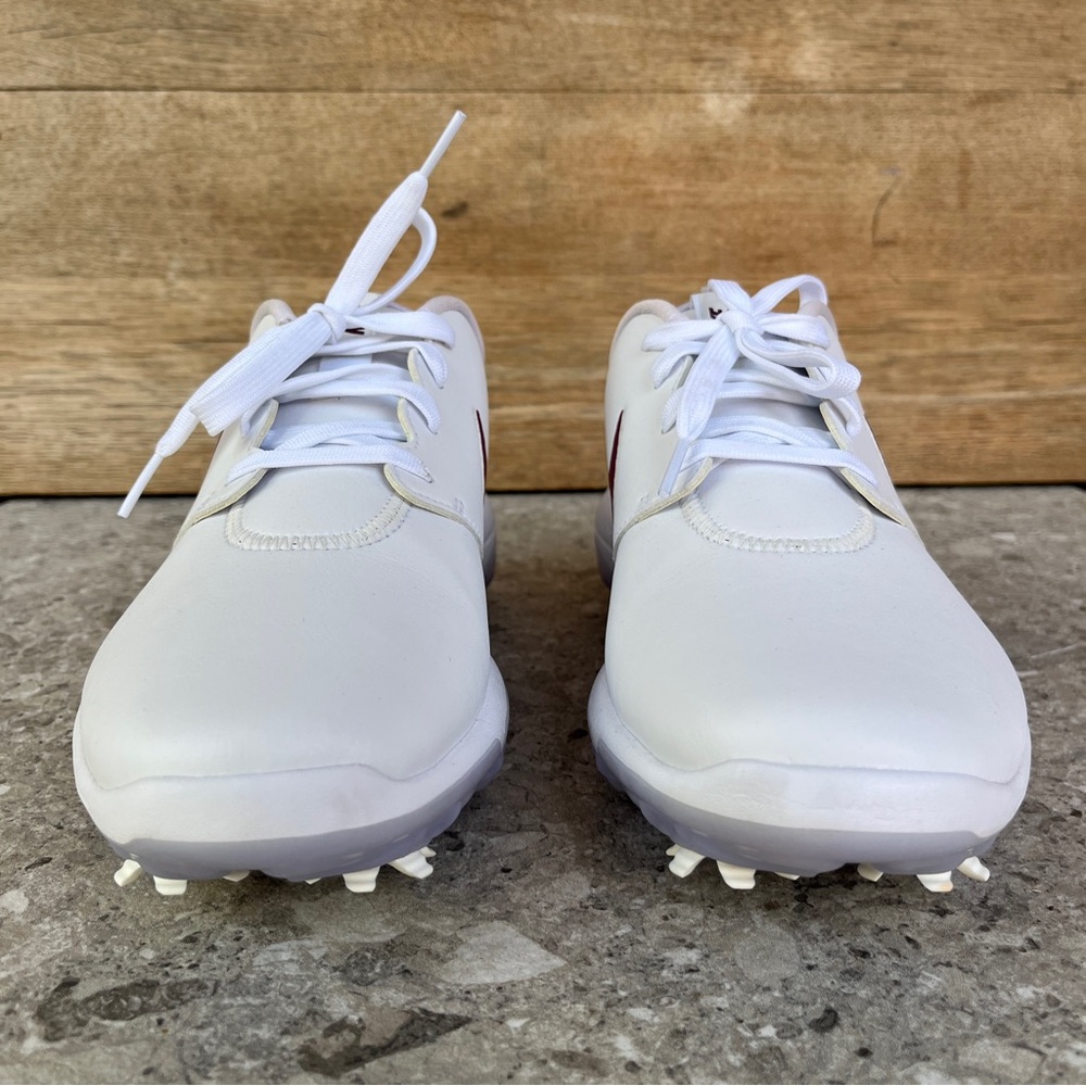 NWOT Women’s Nike Roshe G Tour Golf Cleats Shoes White Maroon (Plum) AR5582-103 - Picture 5 of 7